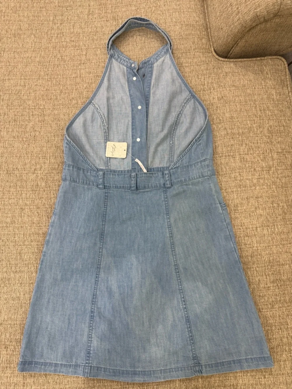 Free People Denim Halter Button-Front Dress NWT - read description!!! - Picture 4 of 6